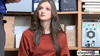 Sexy brunette young girl busted and banged by a corrupt LP officer