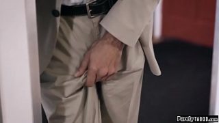 Stepdad watches stepteen being seduced by his student.When she sees hes watching he explains he caught her dealing and she needs to lick her or hes turning her in.His stepteen licks and sees his dick out.He joins and he fucks her while shes asslicked