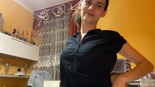 Skinny girlfriend with small tits and a big butt gets fucked