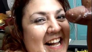 Beautiful big tits BBW Reyna loves to eat cum