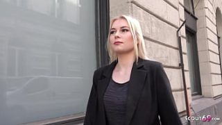 GERMAN SCOUT – SKINNY BLONDE GIRL TALK TO FUCK AT MODEL JOB BY BIG DICK AGENT